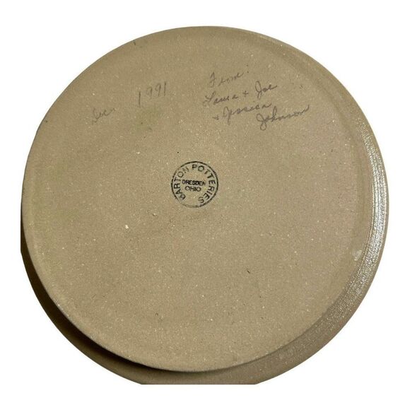 Barton Pottery Santa’s Treat Plate Dresden OH 6.25" Christmas Tree Cookies Milk - Picture 2 of 5